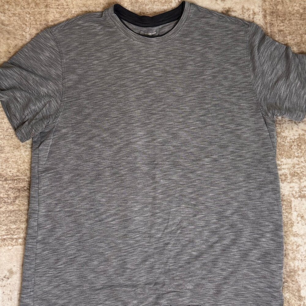 Van Heusen S/S Cotton Dress T-shirt in Medium Grey, XL